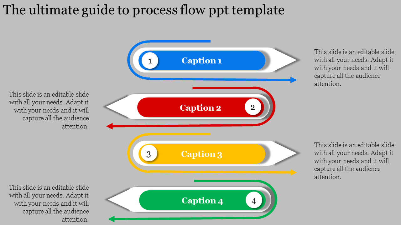 Free - Graceful Process Flow PPT Template For Presentation Diagram